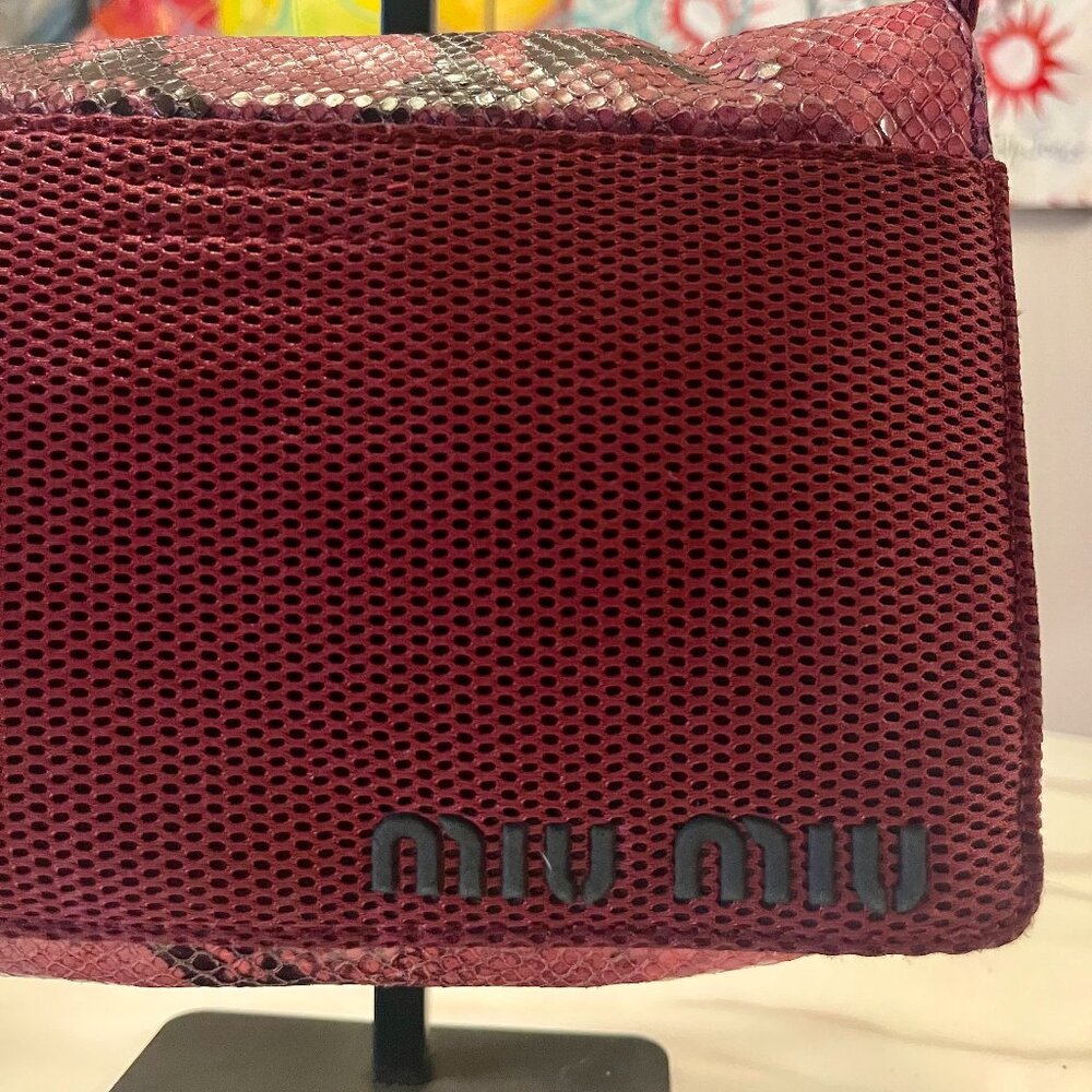 MIU MIU Python Snakeskin Mini Shoulder Bag Burgundy - Picture 5 of 16